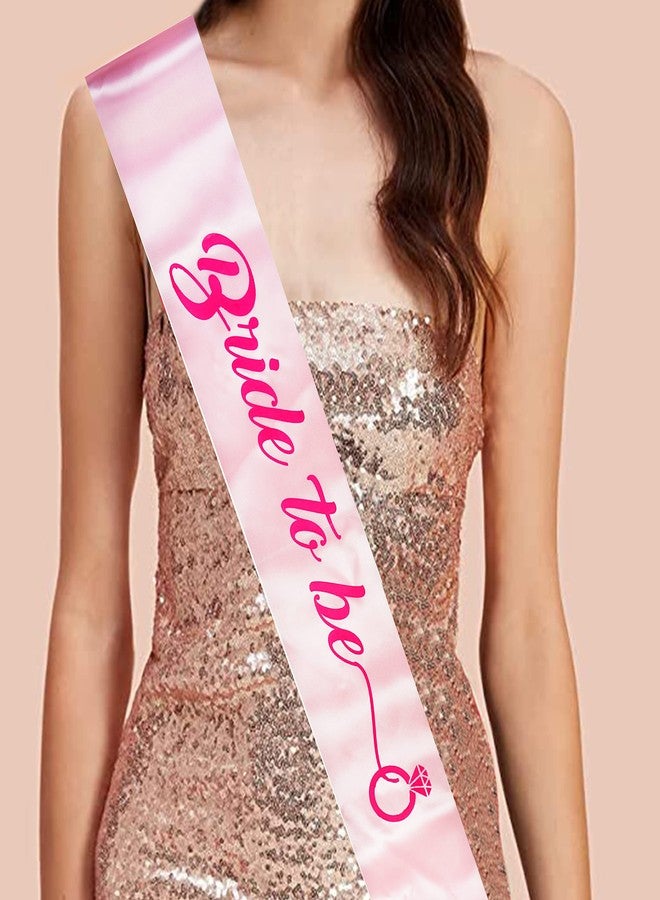 Decofy 6 Pc Bride to Be Decoration set | Bride to Sash Pink with Heart Crwn & Groom to Be Black Sash With King Crown | Bachloratte & Spinsters Party Combo - Image 5